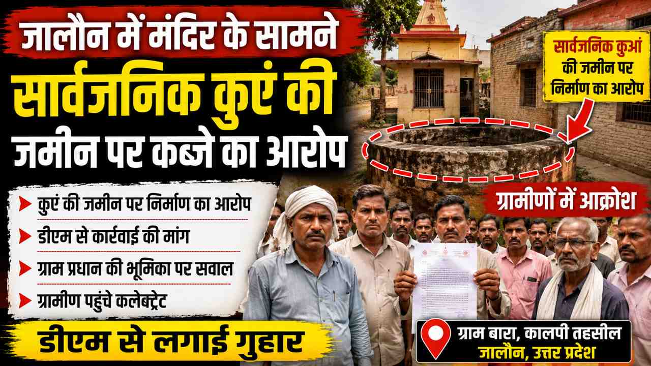 जालौन में सार्वजनिक कुएं की जमीन पर कब्जे का आरोप, ग्रामीणों ने डीएम से मांगी कार्रवाई