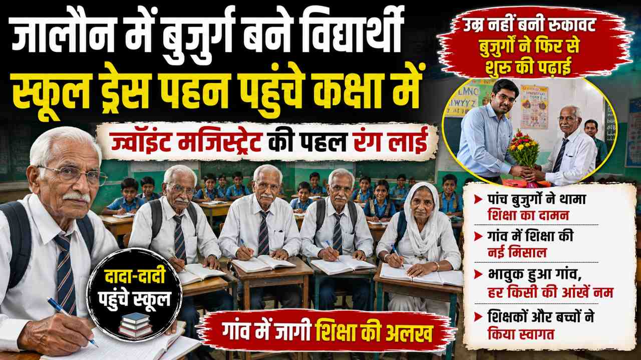 जालौन में बुजुर्ग बने विद्यार्थी, ज्वॉइंट मजिस्ट्रेट की पहल से पांच बुजुर्गों ने शुरू की पढ़ाई