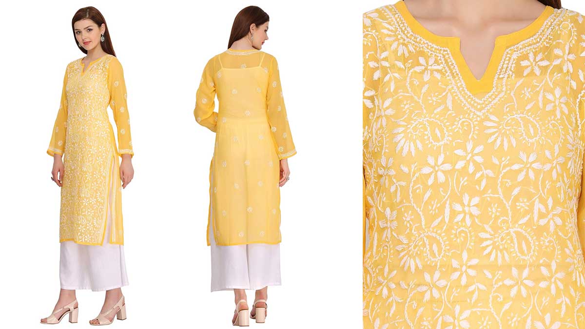 Lucknow Chikan Regular Wear Kurti